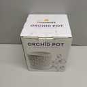 White Ceramic Orchid Planter, 6 Inches Wide, Large Orchid Pots with Holes for Indoors Or Outdoors with Swirl Cut Out Pattern, Orchid Gifts