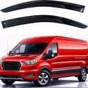 KPY Rain Guards Fit for 2014-2026 Ford Transit, Out-Channel Window Visors Vent Wind Deflectors 2PC, Truck Accessories for 14-26 Transit (High Roof & Medium Roof Only)