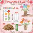 FoldTier 150 Pcs/24 Sets Mother's Day Craft Kit Bulk DIY Flower Bouquet Craft Gift for Mom Make Your Own Bunch of Floral DIY Handmade Teacher Appreciation Week Gift for Home Classroom Activity