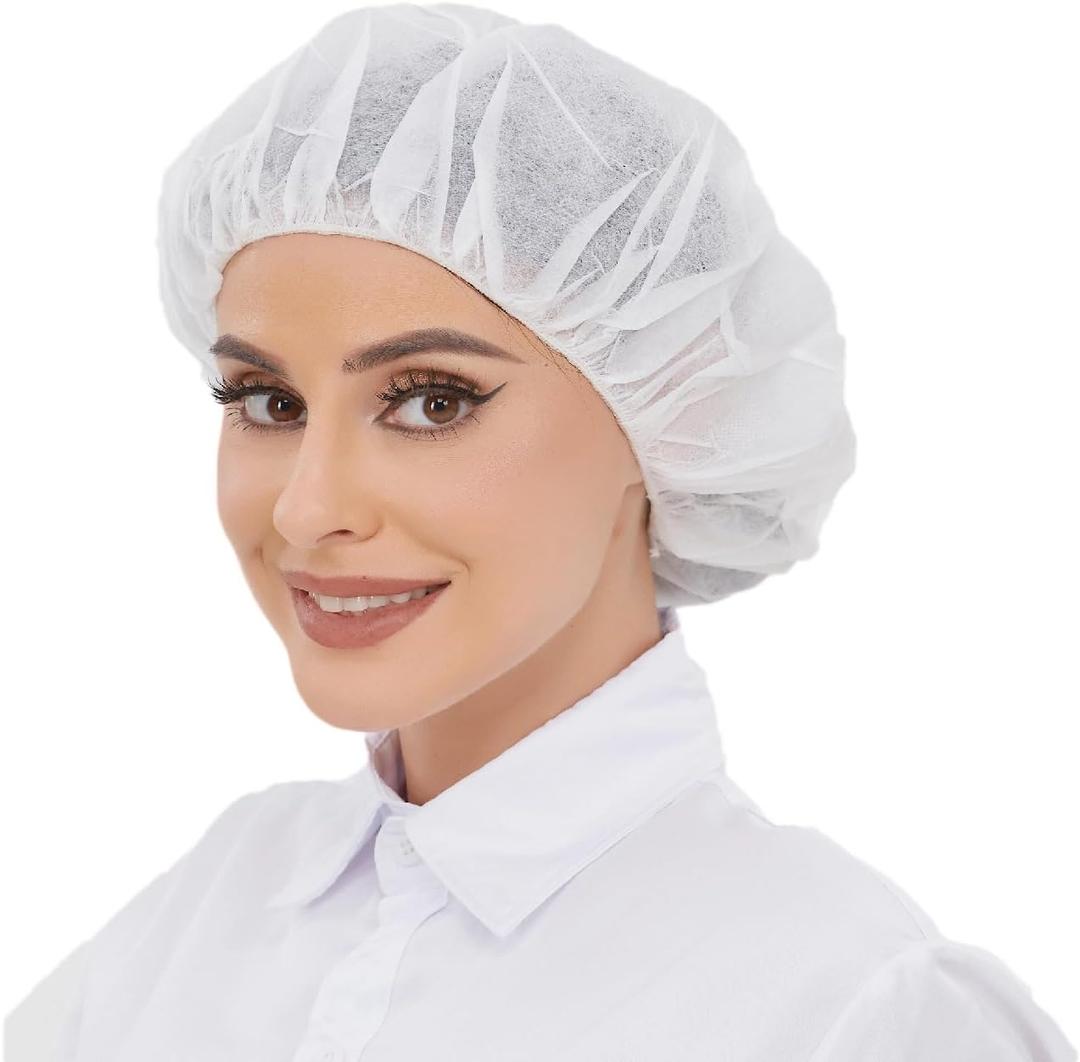 ZMDREAM Hair Nets Disposable Bouffant Cap for Food Service Beauty Latex Free (24 Inch, White)