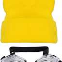 Vintage Steampunk Goggles Glasses with Yellow Beanie Hat, Halloween Costume Accessories for Adult, Halloween Cosplay Party Set