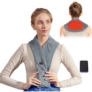 Remo Neck Heating Pad, Portable Cordless Heating Pad for Neck Pain Electric, Compact Soft with Four Heat Settings,Gift for Family,Grey