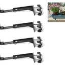 Balustrades Flower Box Supports, Planter Box Supports, Window Box Supports (6-9 Inches)，for Balustrades, Terraces, Decks, Balconies, Fences (Black 4 Pack)