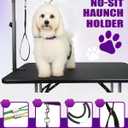 Breeze Touch Dog Grooming Arm - 32" Dog Grooming Table Arm with Clamp and Post, Loop Noose, No Sit Haunch Holder Grooming Restraint for Small & Medium Dogs