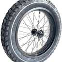 20''x4.0 Fat Bike Front Wheel Double Wall Rim with Puncture Resistant Tire All Terrain Bolt On and Hub 36x12G Spokes Black Alloy Aluminum Snow Bicycle Folding Fatbike Wheel Assembly