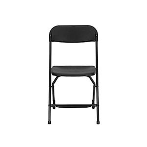 Flash Furniture Hercules Series Plastic Folding Chair - Black - 650LB Weight Capacity Comfortable Event Chair - Lightweight Folding Chair Pack Of 1