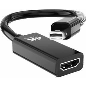 4K Active Mini DisplayPort to HDMI Adapter, 4K@60Hz, High Speed Uni-Directional Mini DP to HDMI Adapter, Thunderbolt 1&2 to HDMI for MacBook, Monitor, Plug & Play, 1 Pack