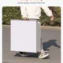 VEVOR 8 Foot Portable Beer Pong Table, Folding Tailgate Table, Cup Holes, Dry Erase Markers and Carrying Handles, Adjustable Height, Lightweight Table for Office, Tailgate Party & Camping, White, 94.5 x 23.6 x 28 in