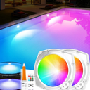 Rechargeable Submersible Pool Lights with Remote, 5000mAh Underwater Led Pool Light for Above Ground Pool Lights Waterproof, 9 Modes Color Changing Magnetic Swimming Inground Pool Lights-2PC