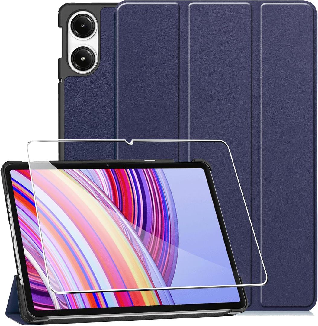 for Xiaomi Redmi Pad Pro/Xiaomi Poco Pad Case,high qualit Hard Shell, Lightweight,Quality PU,Scratch Resistant, with Stand Function and Auto Sleep/Wake Function 12.1 inch case-Blue