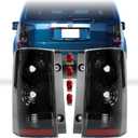 USR 09-15 Honda Pilot Tail Lights - JDM Style Black/Chrome Housing Light Shade of Smoke Lens Rear Tail Lamps Set (Left + Right) Compatible with 2009-2015 Honda Pilot SUV
