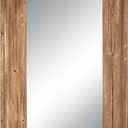 36 X 24 inch Wall Mount Wood Frame Bathroom Vanity Mirror Rustic Horizontal/Vertical Rectangle Mirror for Over Sink, Bedroom, Farmhouse Home Decor (Brown)