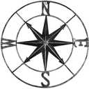 aboxoo Round Metal Compass Decorative Compass Metal Wall Art Hanging Wall Sculpture 22.8 Inch Black Diameter Farmhouse Decor Indoor or Outdoor Sign