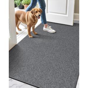 LUMI Indoor Door Mat 36"x56", Ultra Thin Low Profile Non-Slip Doormat for Home Entrance, Absorbent & Stain-Resistant Welcome Mats, Washable Entryway Mat for Front Door, Patio, Porch, Grey