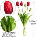 DUYONE 15pcs Artificial Tulips Flowers, Soft Touch Latex Bouquet, Fake Tulips for Office Wedding Party Home Kitchen Garden Decoration