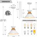 12 Inch White Pendant Lights Kitchen Island Hanging Light Fixtures Adjustable Rod Height Pendant Lighting for Dining Room 3 Pack
