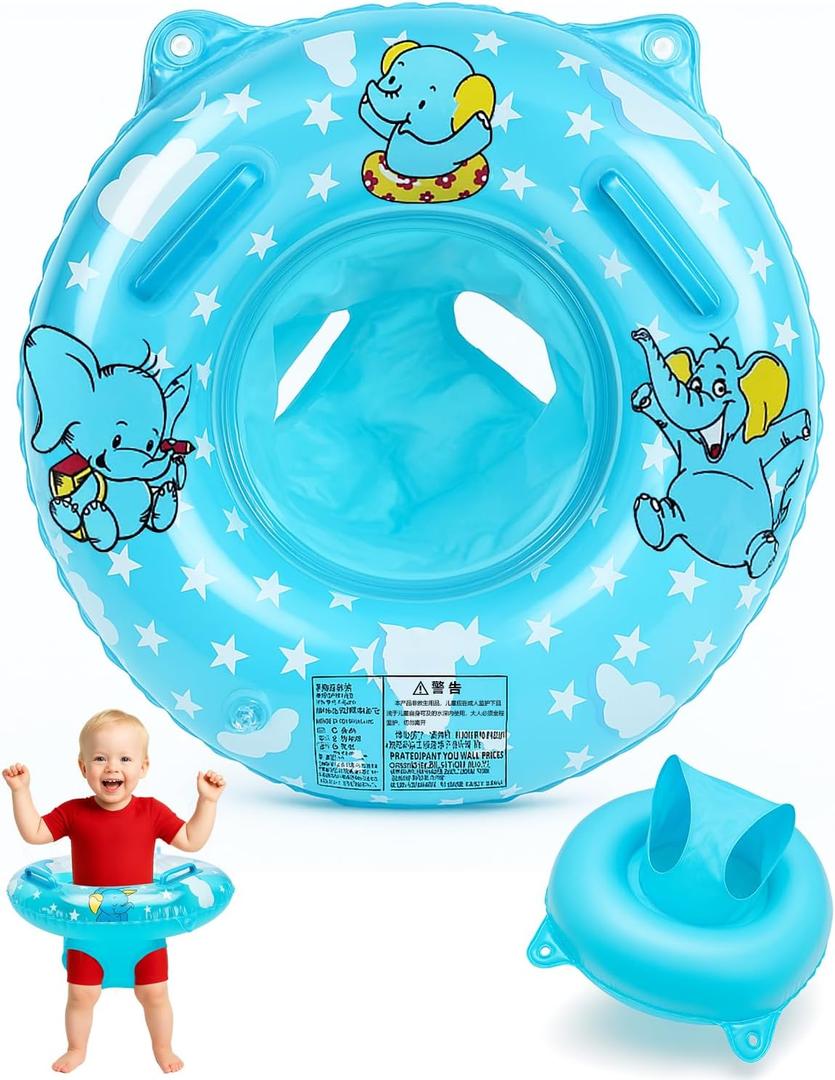 Baby Pool Float, Baby Swimming Float Ring Inflatable with Safety Seat for 6-36 Months Toddler Kids, Baby Floaties for Infants Bath or Swim Training Aid (Blue)