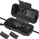 [4-Pack] Outdoor Extension Cord CoversWaterproof Box and Cord Safety housing, Plug Cover, Adjustable Dividers, Protect Outlet, Plug, Holiday Lights & Electrical Tool Cord Connection,Black