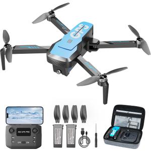 Drones with Camera for Adults 4K - GPS Drone with Auto Return, Brushless Motor, Foldable Mini RC Quadcopter for Kids Beginners with FPV Live Video, Follow Me, 2 Batteries Long Flight Time Under 249g