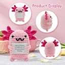 Auoinge Crochet Kit for Beginners Kids, Learn to Crochet Starter Kit with Step-by-Step Video Tutorials, Amigurumi Beginner Crochet Kit for Adults, Knitting Kit Family (Axolotl-2BP)