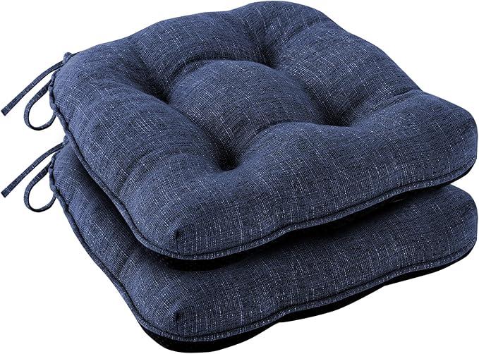 IPYNBAP Chair Cushions for Dining Chairs Set of 2, Kitchen Chair Cushions, Chair Pads with Ties and Non Slip Backing, Tufted Memory Foam Seat Cushion 2 Pack, 15.5" x 15.5" x 4"
