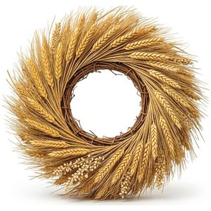 Dried Wheat Stalks, 100 Stems 100% Natural Wheat Decor for Home Kitchen Christmas Wedding  24 in wheat spiral vine wreath