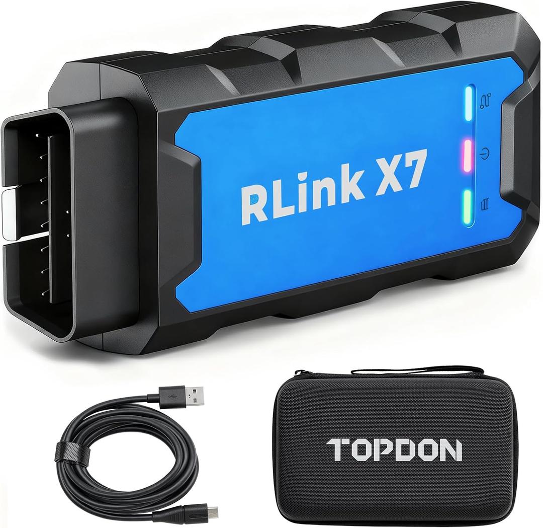 TOPDON J2534 VCI Tool, High-Speed EnhancedJ2534 VCI, J2534 Pass-Thru OEM Functions and Diagnostic Tool, Supports J2534/D-PDU/CAN-FD/DoIP, 8 Vehicle Brands Supported, RLink X7