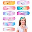 Waydress 9 Pieces Kids Headbands for Girls Velvet Rainbow Spa Headbands Stretch Tie Dye Knotted Hairbands Elastic Washing Face Hair Bands Little Girl Hair Accessories