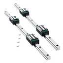 Linear Rail 2PCS HGR15 400mm Linear Guide Rail HGH15CA HGH15 Linear Slide Rail + 4PCS HGH15CA Carriage Slider Block CNC Kit for DIY CNC Routers Lathes Mills