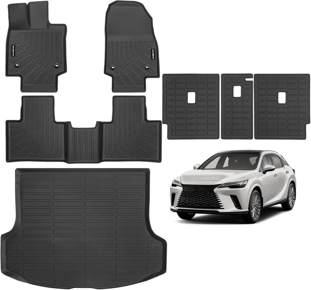 Click to see full view Naibeve Floor Mats for 2007-2013 Acura MDX All Weather Custom Fit Floor Mats, 2nd Row Backrest Mats, Cargo Mat with Backrest Mat, Door Sill Guards Interior Accessories