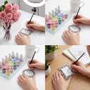 2 Pcs Vintage Metal Nail Art Palette, Nail Polish Palette & Display Board, Nails Holder for Mixing, Nail-Design Manicure Display Tools for Artists Photography Props(Sliver)
