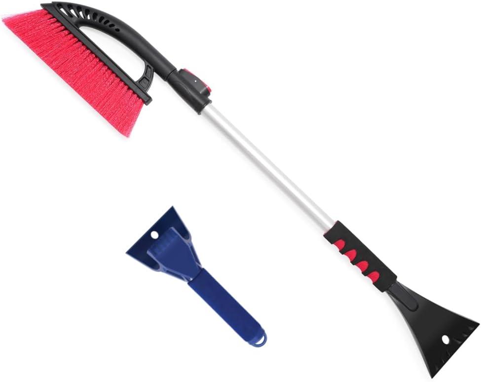 Extendable 33"-46" 2-1 Car Snow Brush with Ice Scrapper (C80100), Snow Broom Head for Car Windshield Pin Lock Telescopic with Soft EVA Grip, Complimentary Ice Scrapper, Long Snow Brush Extendable 33"-46" 2-1 Car Snow Brush with Ice Scrapper (C80100), Snow Broom Head for Car Windshield Pin Lock Telescopic with Soft EVA Grip, Complimentary Ice Scrapper, Long Snow Brush