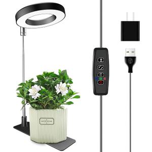Aokrean Plant Grow Light, 48LEDs Full Spectrum Grow Lights for Indoor Plants, Height Adjustable Grow Lamp with Base, 3 Optional Spectrums, 3/9/12Hrs, 10 Brightness, Ideal for Small Plants, 1 Pack