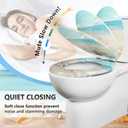 Angol Shiold Elongated Toilet Seat Molded Wood Toilet Seat with Quietly Close and Quick Release Hinges, Easy to Install also Easy to Clean (Elongated, Beach) 