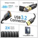 AINOPE USB Extension Cable,USB Extender,USB 3.0 Extension Cable, Male to Female Cord High Data Transfer Compatible with Keyboard,Flash Drive,Hard Drive,Printer,Black,10FT