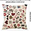 Y2K Room Decor Aesthetic Throw Pillow Covers - Cute Downtown Girl Room Decor, Coquette Y2k 2000's Grunge Print, Trendy Bedroom Decor for Teen Girls, 18x18 Inch