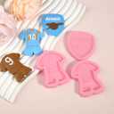 2 x 6Pcs Football Jersey Silicone Molds, No.9 Jersey Chocolate Fondant Molds, for Sports Theme Party Cake Decoration, Candy, Chewing Gum, Flower Paste, Dough, Resin, Pendants, Keychains, Clay
