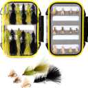 24/32/56 Premium Fly Fishing Flies Assortment | Dry, Wet, Nymphs, Streamers, Wooly Buggers, Caddis | Trout, Bass Fishing Lure