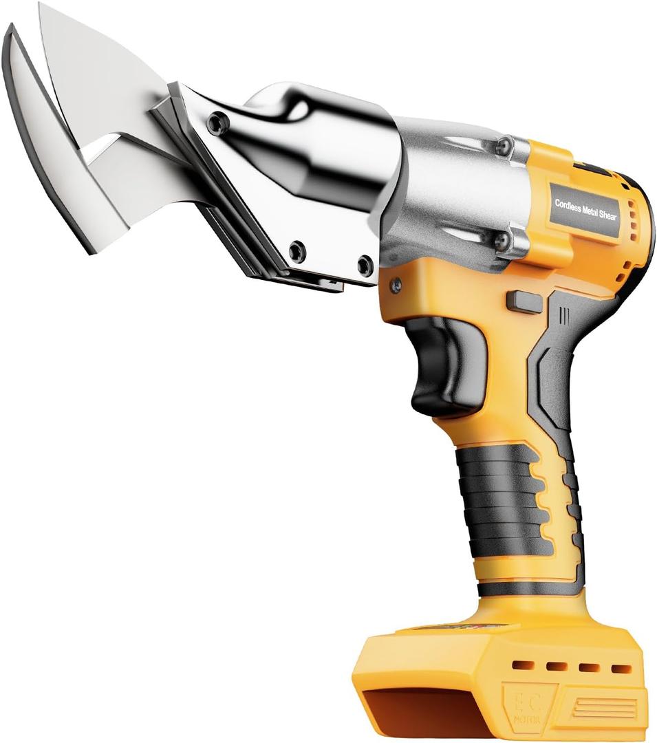 Cordless Metal Shears Compatible with DeWalt 20V Max Batteries, Brushless Motor 400Nm Torque, 14GA Steel Cutter, 360 Rotating Head, LED Light, Multi-Material Cutting (Tool Only, No Battery)