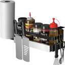 Geesta Upgraded Griddle Caddy for Blackstone 28"/36" Griddles/Weber Grill/Prep Cart, BBQ Grill Accessories Space Saver with Magnetic Tool Holder & Paper Towel Holder