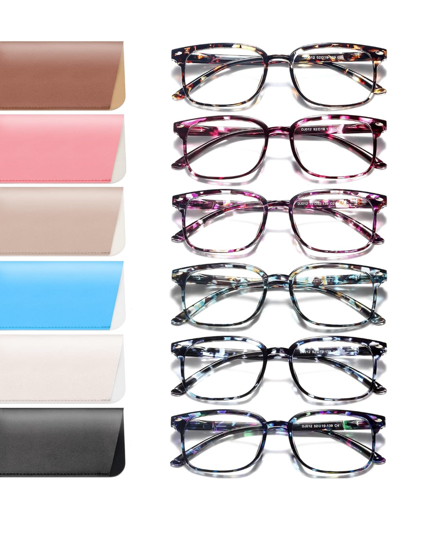 NOVIVON 6 Pack Reading Glasses for Women, Reading glasses men, Blue Light Blocking Readers, Computer eye glasses, Cheaters, +2.5