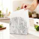 Marble Napkin Holder for Table, Upright Napkin Holders with Marble Unique Texture, Standing Napkin Dispenser for Kitchen Dining Room Counter Tops, Restaurant (Height 5.9")