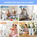 6L Humidifiers for Bedroom Large Room Home, Cool and Warm Humidifier for Baby and Plants Mist Top Fill Desk Humidifiers Essential Oil Diffuser, Quiet with Adjustable Mist,360 Nozzle