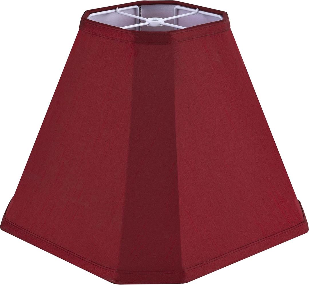 GO&SO Set of 1 Burgundy Bell Lamp Shades Fabric Lampshade, 6.5"Top x 13"Bottom x 10.5''Vertical Height,(Spider) Modern Lamp Shade For Table & Floor Lamp Shade Replacement,Easy Assembly