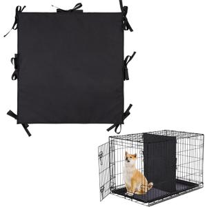 Leekalos Soft Dog Crate Divider Panel (Divider Only, Without Crate), Warm Thick Dog Kennel Divider with Ties, Dog Crates Accessories for Puppy Crate Training, Black, 28.3" H x 27W