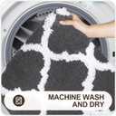 OLANLY Bathroom Rugs Set 2 Piece, Microfiber Bath Shower Mat and U-Shaped Toilet Rug, Machine Wash Dry, Non-Slip Absorbent Shaggy Bath Mats for Tub, Shower and Bathroom (24"x16"+24"x20", Dark Grey)