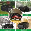 Large Toy Car Cover, Heavy Duty 420D Oxford Fabric Kids Ride-On Power Wheels Cover, Universal Covers for Kids Electric Vehicle, Waterproof, Anti-UV, Waterproof Strip,3 Reflective Strips, Windproof Buckles