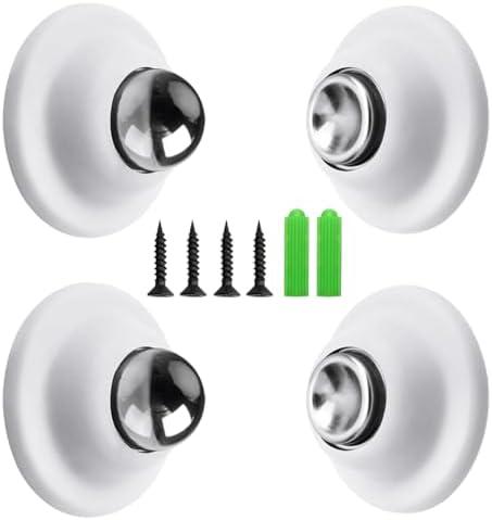 WKZO 2-Pack 1.9 Inch Universal Strong Magnetic Door Stopper, Hundred Funnel Shape for RV/Bedroom/Office Door/Camper,Trailer,White