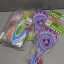 Fun Express Classic Paddle Ball Games Set of 12 - Vintage Wooden Paddle Ball Toys with String for Kids | Retro 90s Nostalgia Party Favors | Psychedelic Design Traditional Paddleball Game Set