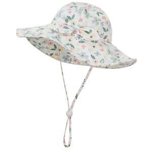 Baby Girl Sun Hat Summer Beach Hats with UPF 50+ Toddler Infant with Wide Brim Strap Outdoor Bucket Hat